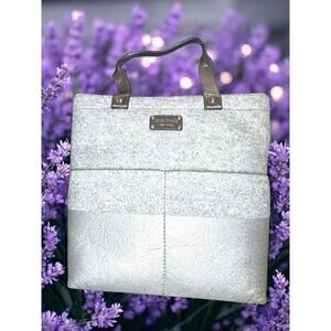 Handbag Quinn Purse Frosted Felt Heather Grey Glitter Tote Bag KS‎